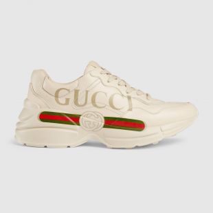 Gucci - Gucci Baskets Rhyton en cuir avec logo Gucci