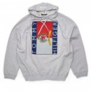 Vetements Men's Tommy Oversized Hoodie (Grey)