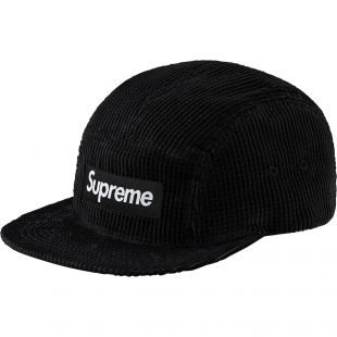 Supreme Waffle Corduroy Camp Cap Black