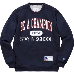 Supreme Champion Stay In School Crewneck Navy