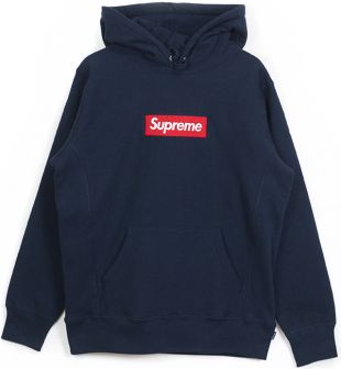 Supreme Box Logo Hooded Sweatshirt Navy