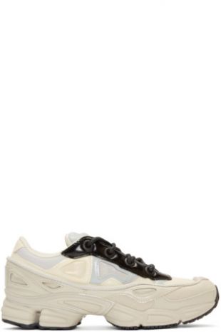 Raf Simons   Baskets blanches et grises Ozweego III édition adidas Originals