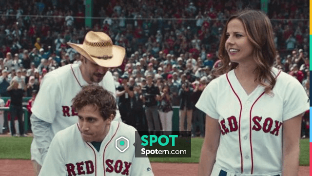 The jersey Red Sox white Jeff Bauman (Jake Gyllenhaal) in Fenway Park in  the movie Stronger