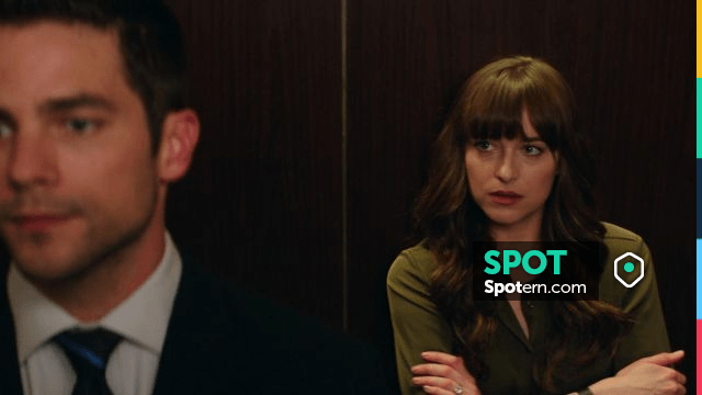 The khaki green blouse worn by Anastasia Steele (Dakota Johnson) in the