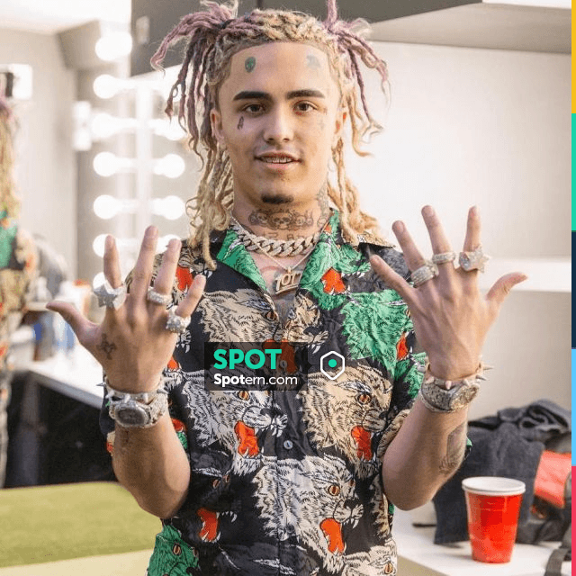 Louis vuitton Orange Trunk Backpack of Lil Pump on the Instagram account  @lilpump
