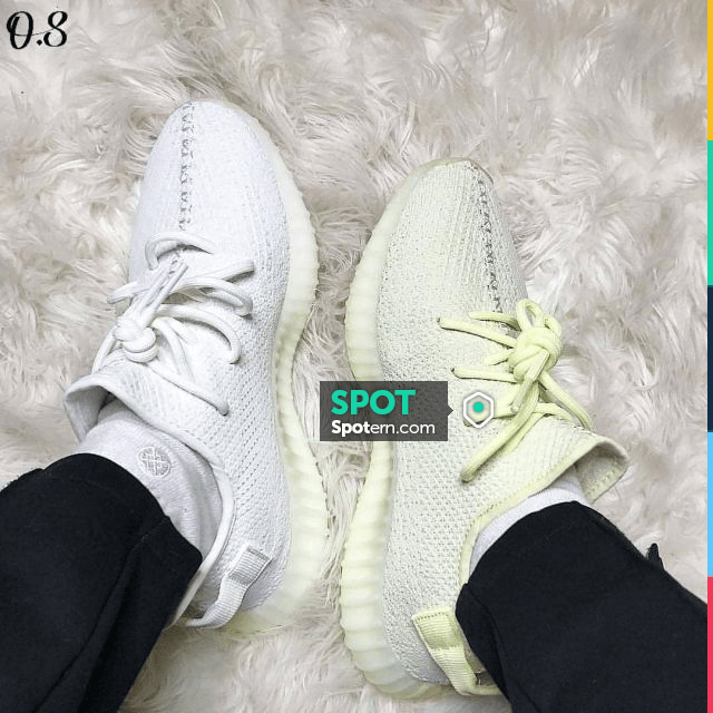 The pair of yeezy butter on the post 