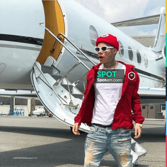 The jean jacket red 6ix9ine at the 