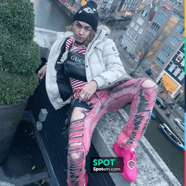 Gucci Rhyton Logo Leather Sneaker worn by Lil Pump on his Instagram account  @lilpump | Spotern