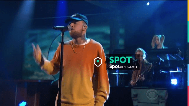 Stussy Gradient orange sweater worn by Mac Miller in his Ladders performance With Jon Batiste Stay Human Spotern