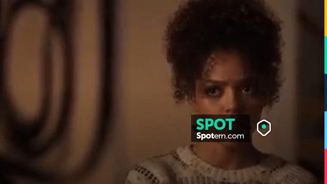 Anthropologie Large Stone Crescent Hoop Earrings worn by Tabitha Foster ...