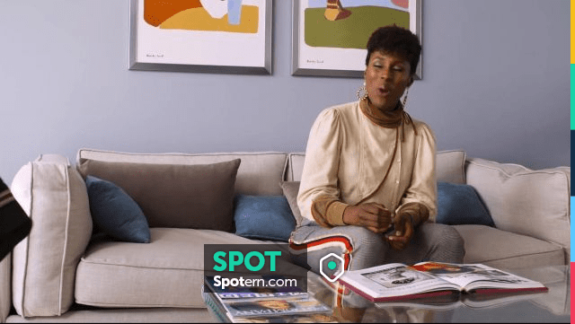 Side stripe check pants in gray worn by April Williams (Issa Rae) in ...