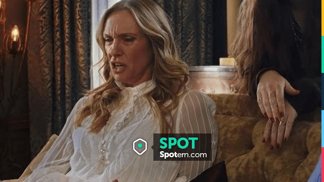 White Long Sleeve Blouse worn by Joni (Toni Collette) in Knives Out ...