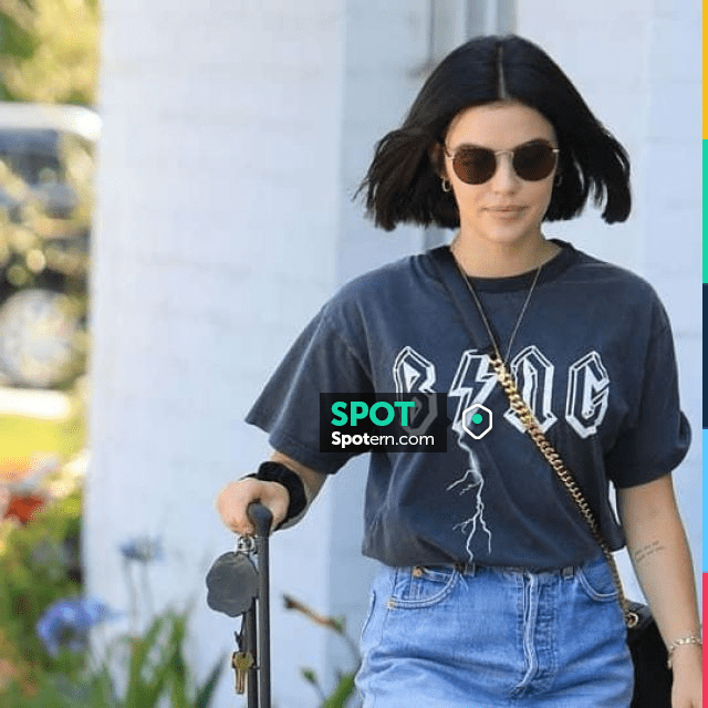 Anine Bing Bolt Tee worn by Lucy Hale Out in Beverly Hills July 26