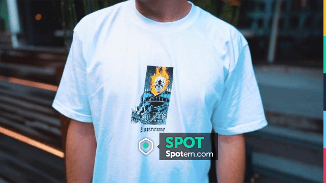 supreme ghost rider tee white