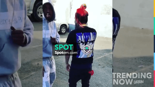 trapstar white tshirt worn6ix9ine in 6ix9ine celebrates