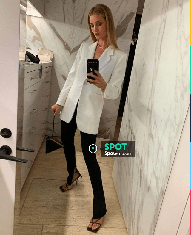 The Row Corza Stretch Scuba Skinny Pants worn by Rosie Huntington