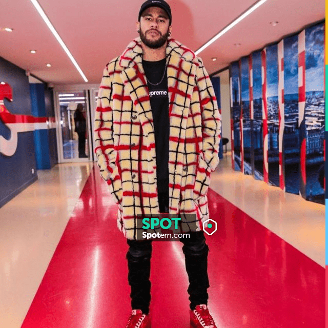 Jacket Supreme x Jean Paul Gaultier faux fur worn by Neymar on his 