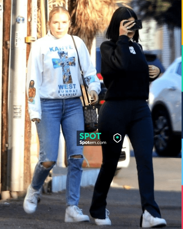 The Row Corso Bi Stretch Wool Pants worn by Kylie Jenner Leaving a