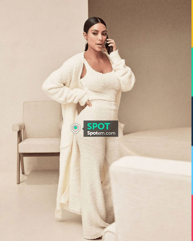 Skims Cozy Knit Robe Worn By Kim Kardashian Instagram