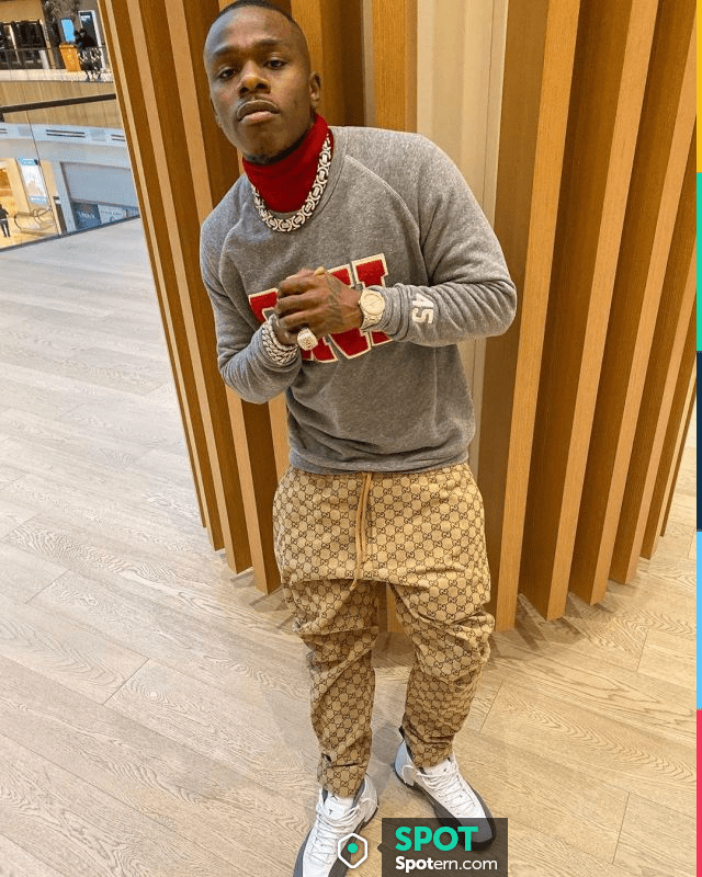 DaBaby in the “Flu Game” Air Jordan 12s he copped on @SneakerShopping.