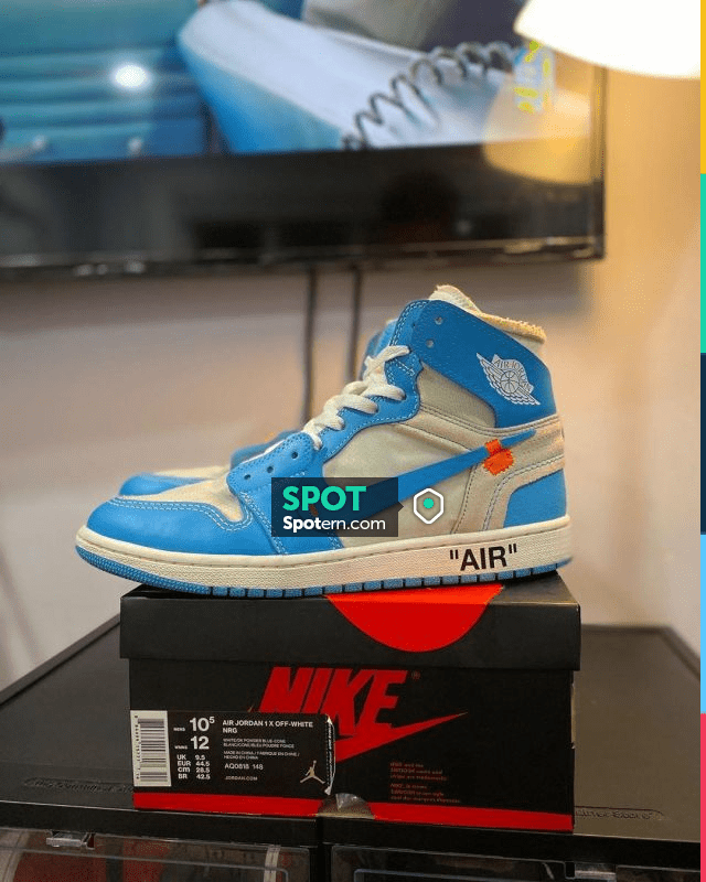 Jordan 1 Retro High Off-White, University Blue on the account Instagram ...