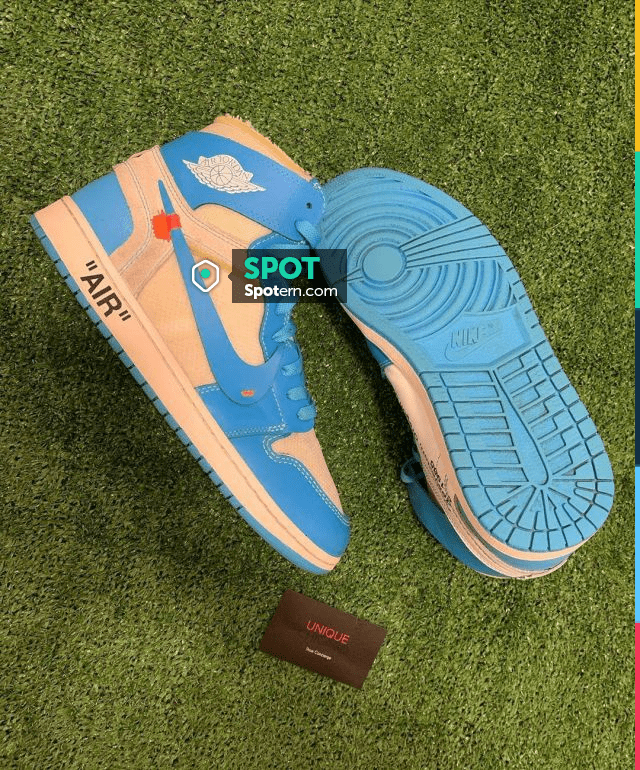 Jordan 1 Retro High Off-White, University Blue on the account Instagram ...