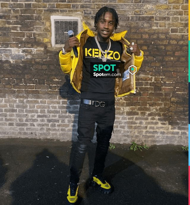 The down jacket padded yellow Lil Tjay on the account Instagram of