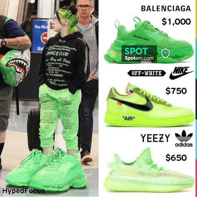 Balenciaga Triple S Neon Green Clear Sole on the account Instagram of  @damnhypes | Spotern