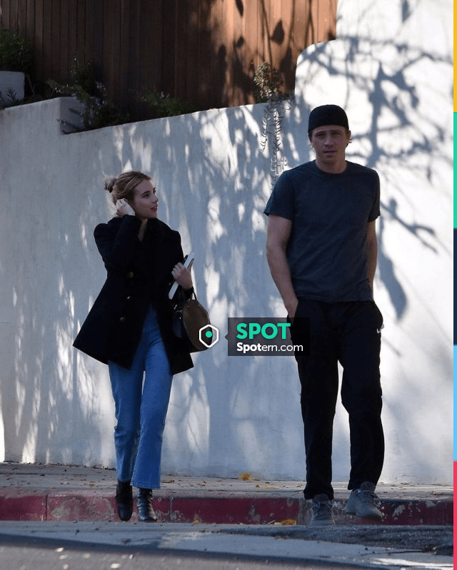 Clare V. Petit Alistair Bag in Black worn by Emma Roberts Los Angeles  December 8, 2019