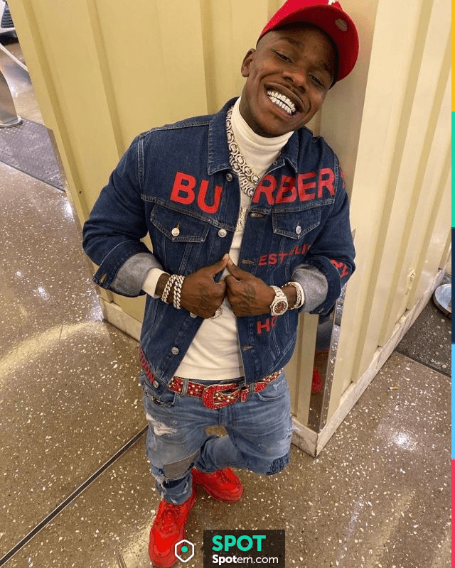 DaBaby Wearing a Red Balenciaga, & Nike Outfit