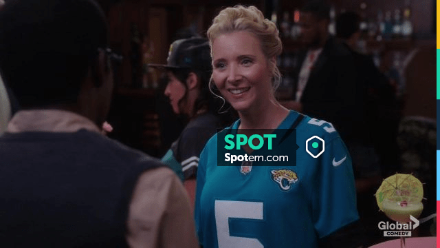 Nike NFL Carolina Panthers jersey worn by Hypatia (Lisa Kudrow) as seen in  The Good Place (S04E12)