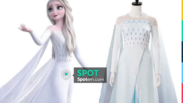 El vestido blanco usado por Elsa (Idina Menzel) en la película animada Frozen  2 | Spotern