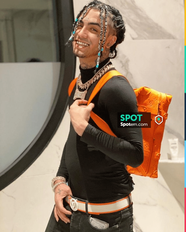 Louis vuitton Orange Trunk Backpack of Lil Pump on the Instagram