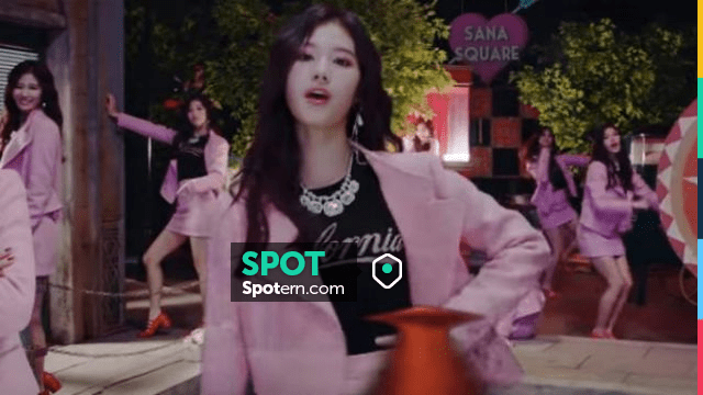 Printed Crew Neck Sweater worn by Sana in the music video TWICE