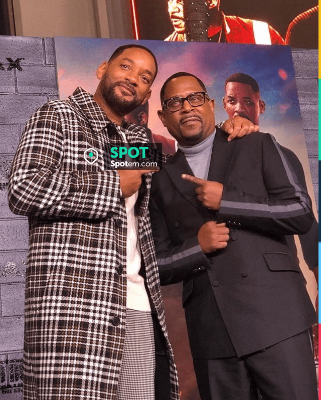 Black White Plaid Overcoat worn by Will Smith on the Instagram account