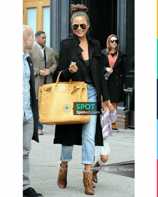 Chrissy Teigen Steps Out with RARE Hermes Ostrich HAC 40 Birkin