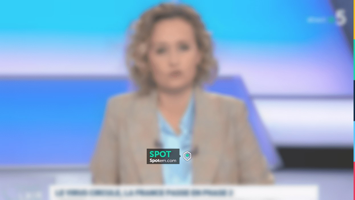 Chemisier Caroline Roux C Dans L air La chemise Maureen en soie bleu ciel de Caroline Roux dans C dans l'air le  02.03.2020 | Spotern