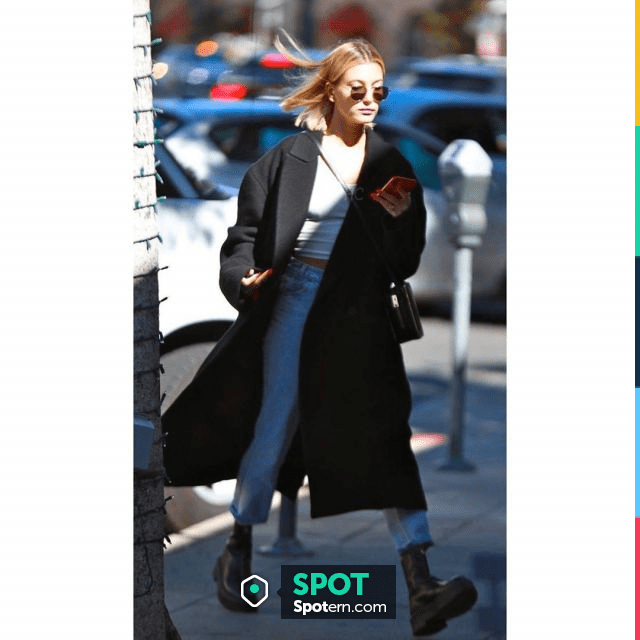 The Row Zip Front Leather Ankle Boots worn by Hailey Baldwin Los 