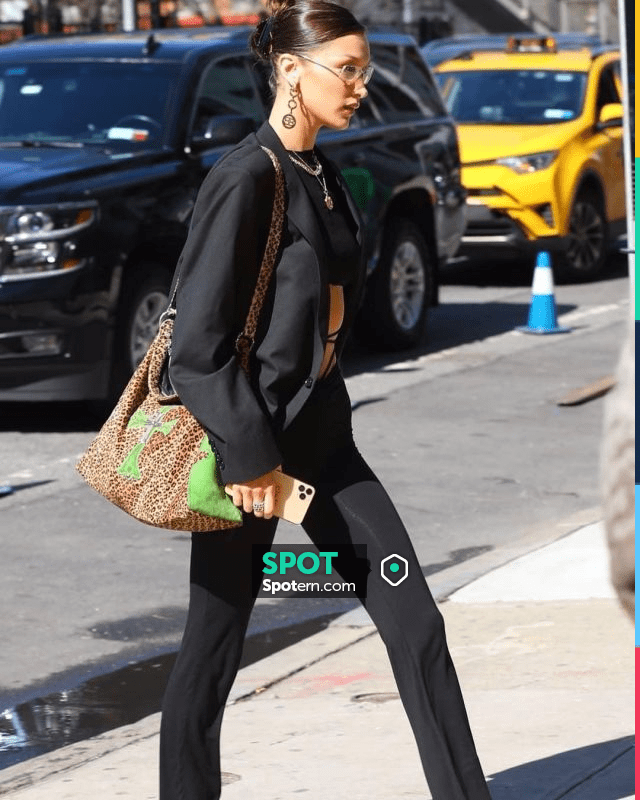 I Am Gia Halo Pants Worn By Bella Hadid New York City March 5 2020 Spotern