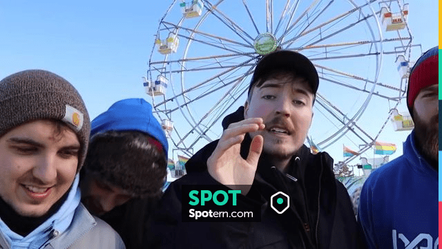 Black Winter Jacket worn by MrBeast in the YouTube video Going Around A ...