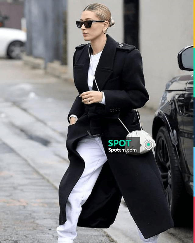 Bottega Veneta Pouch Clutch worn by Hailey Bieber in Beverly Hills March  10, 2020