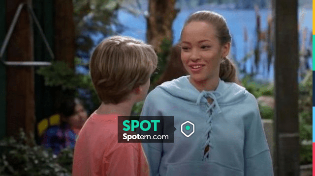 Light Blue Lace Up Hoodie worn by Ava (Shelby Simmons) in BUNK'D Season ...