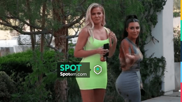 khloe kardashian green dress Splurge: Khloe Kardashian's Instagram Mugler Army Green Cutout Embellished Stretch Crepe Mini Dress