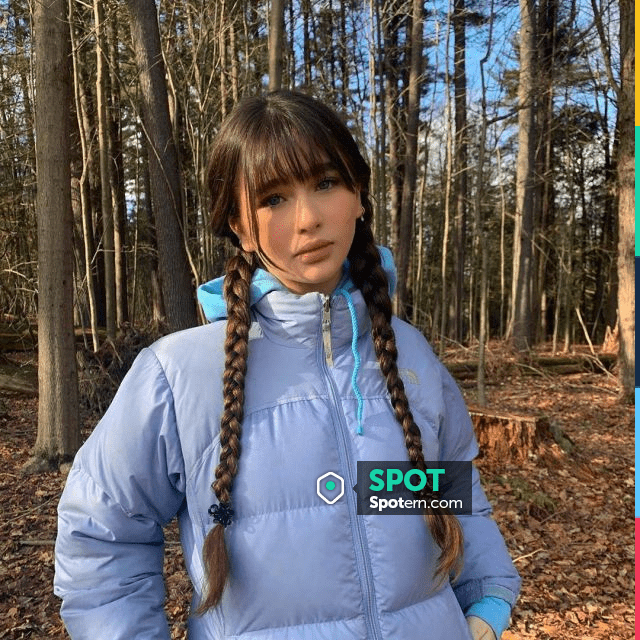 The North Face Light blue puffer jacket worn by Malina Weissman on