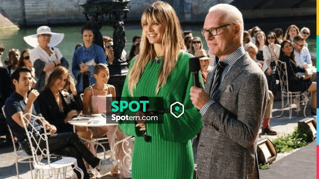 The green dress, long pleated worn by Heidi Klum in Making the Cut (Season  1) on Amazon Prime Video
