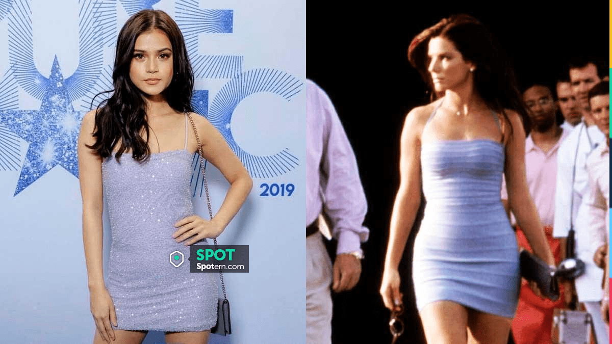 Patty Ang sequined lavender mini dress worn by Maris Racal at The PureMagic2019 Party inspired by Miss Congeniality iconic look Spotern