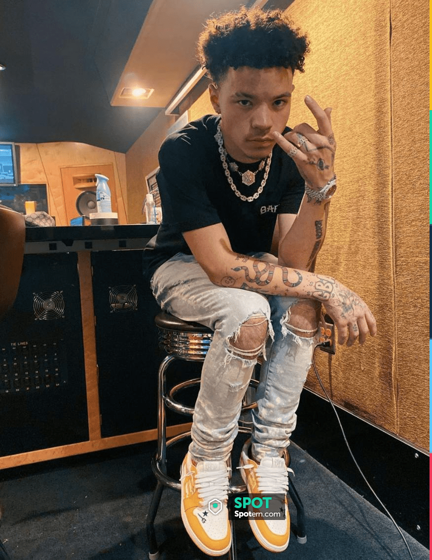 Louis Vuitton Red & White Strap LV Trainer Sneakers worn by Lil Mosey on  his Instagram account @lilmosey