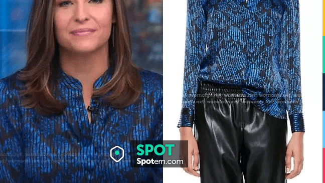 Textured blue blouse (Mary Bruce) in Good Morning America (S01E01 ...