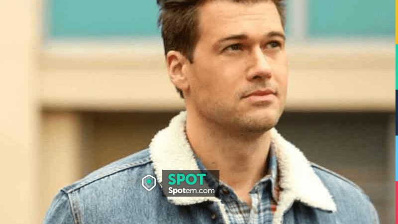 Shearling Collar blue denim jacket worn by Nate Heywood (Nick Zano) in ...