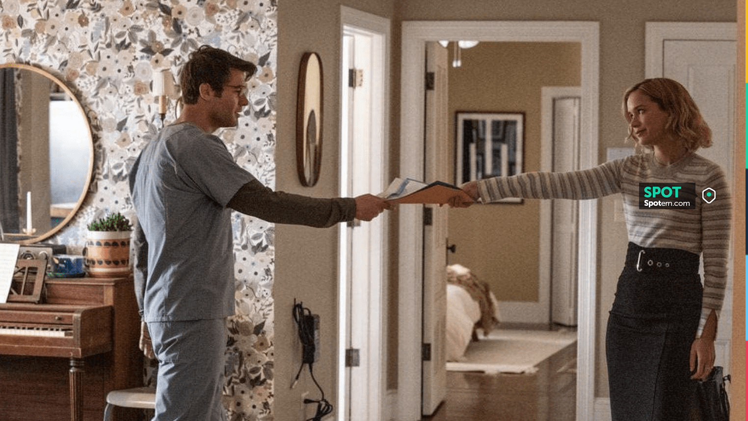 3.1 Phillip Lim Striped Cashmere Pullover worn by Jenny Banks